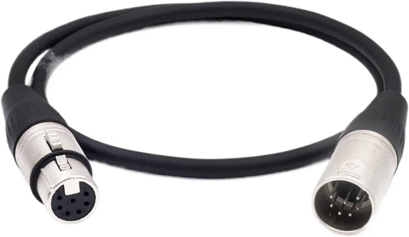 7 Pin 7P 7Pin XLR to XLR Male to Female Audio Cable(Red,3m)