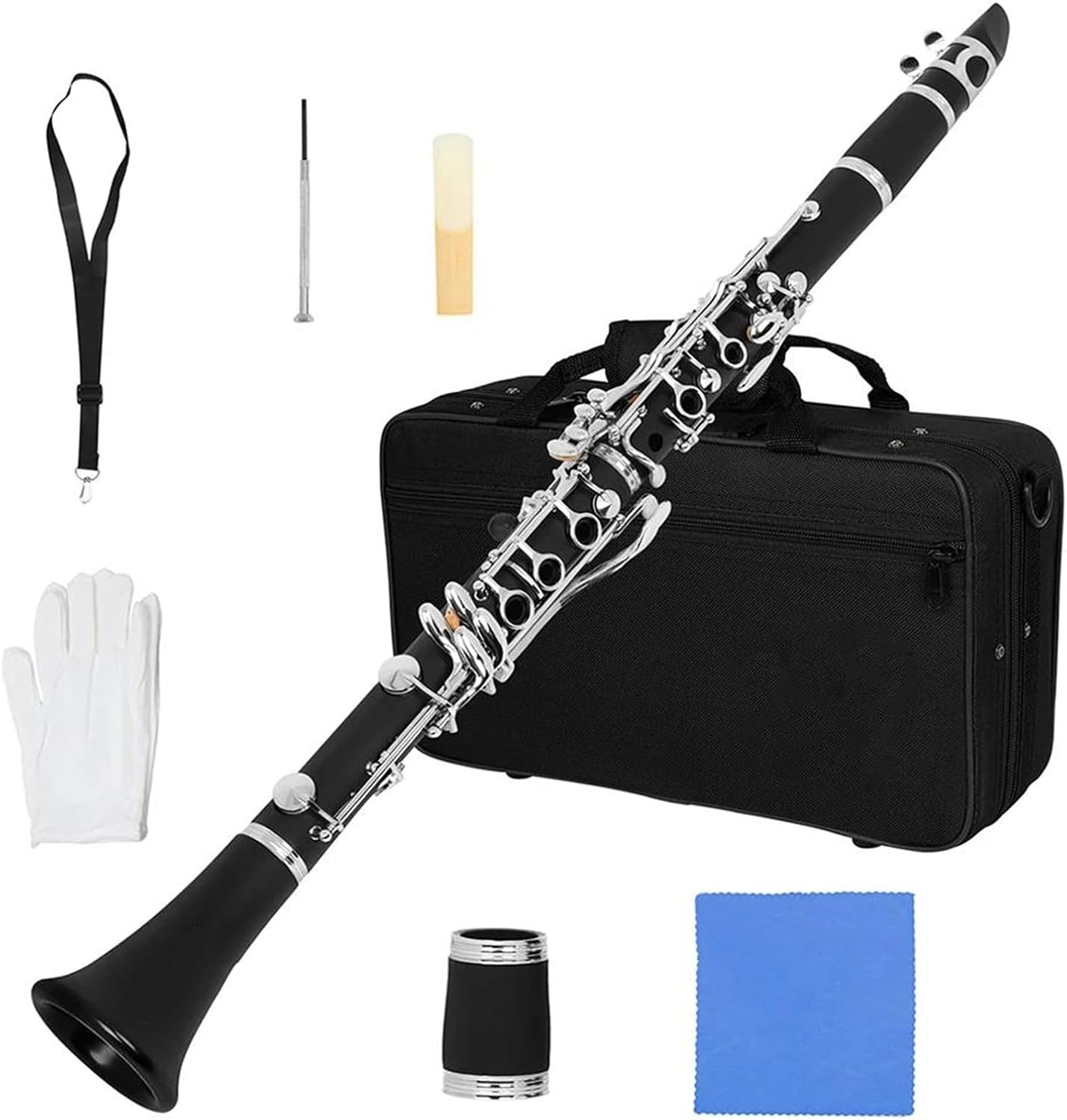 Clarinet Musical Instruments Clarinet BB 17 Key 6 Ring Clarinet Black Tube Portable Bakelite Clarinet Professional Woodwind Instrument