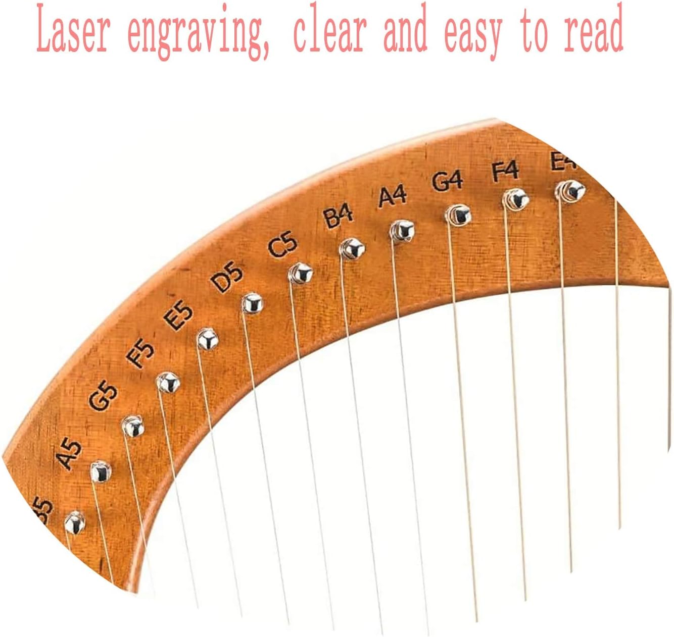 Lyre Harp 21 Metal Strings Mahogany Instrument,with Tunning Wrench, Spare String, English Manual,Best Gift for Beginners Music Lovers Adult