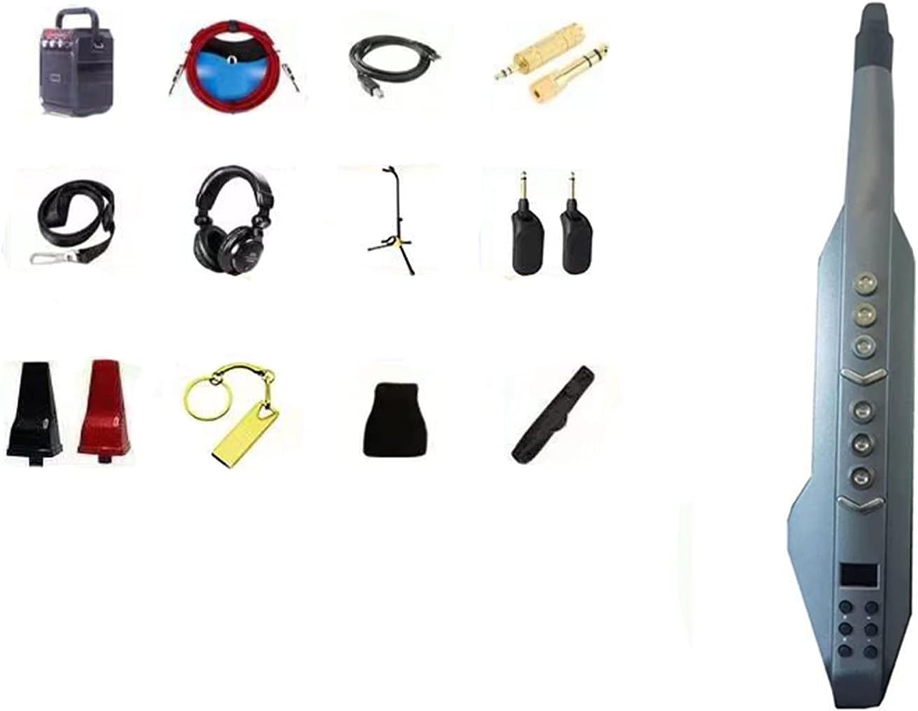 Electric Wind Instrument Contains Erhu Flute Cucurbit Old Saxophone Student Saxophone (Color : Black Gray)