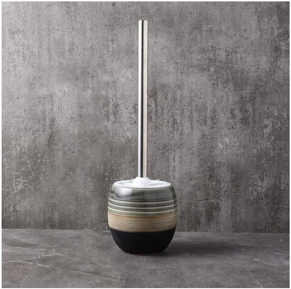Toilet Brush Ceramics Toilet Brush and Holder Set, Long Handle Toilet Bowl Brush, Toilet Cleaning Brush for Bathroom Toilet Brush and Holder (Color : B) (D)