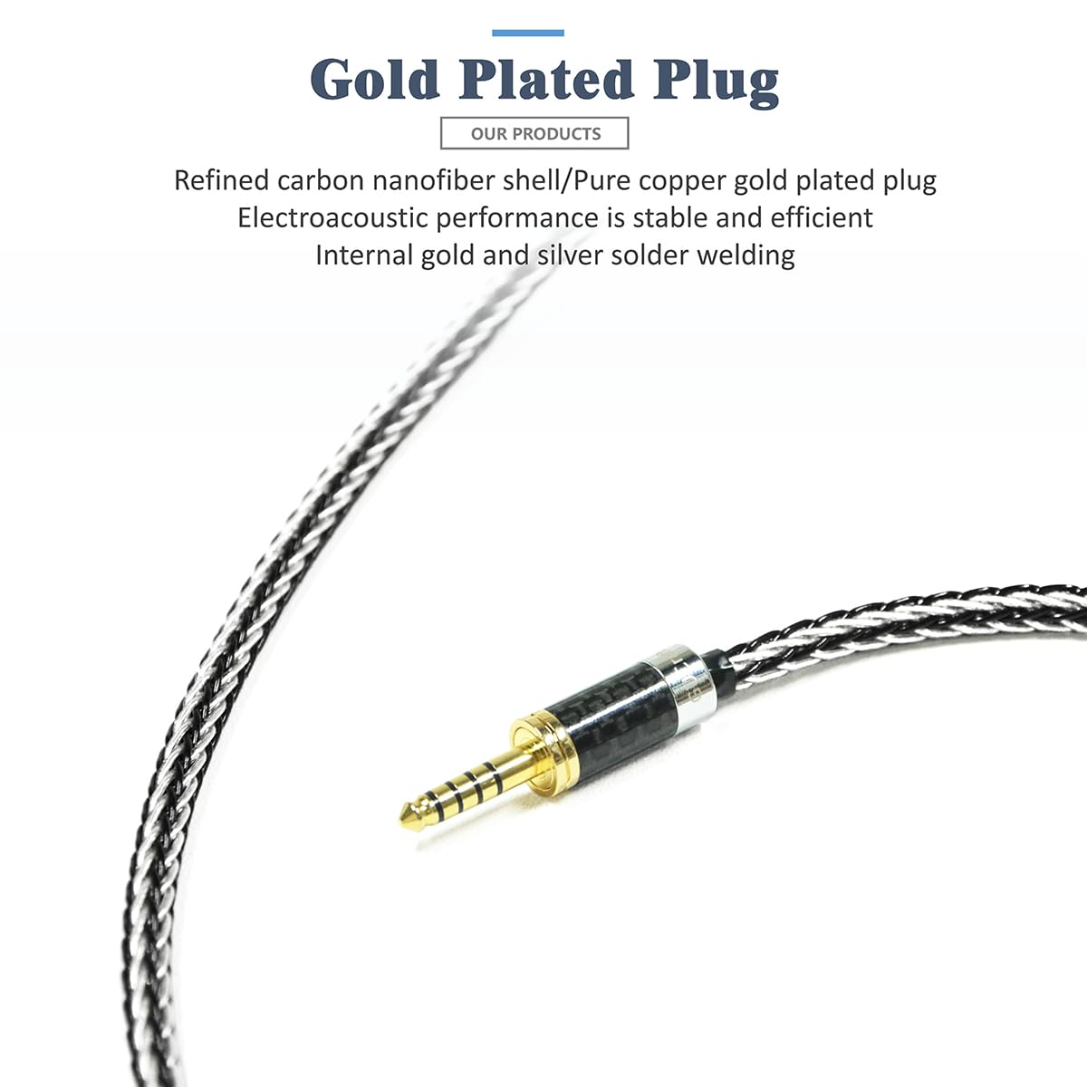 16 Strands 7N Single Crystal Copper+Silver Mixed Headphone Upgrade/Replacement Cable 4Pin XLR/4.4mm/3.5mm for Abyss Diana V2 Abyss Diana TC (4Pin XLR Plug)