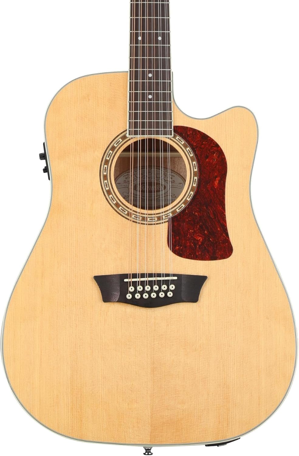 Washburn HD10SCE12-O Heritage 10 Series Acoustic Cutaway Guitar, Natural