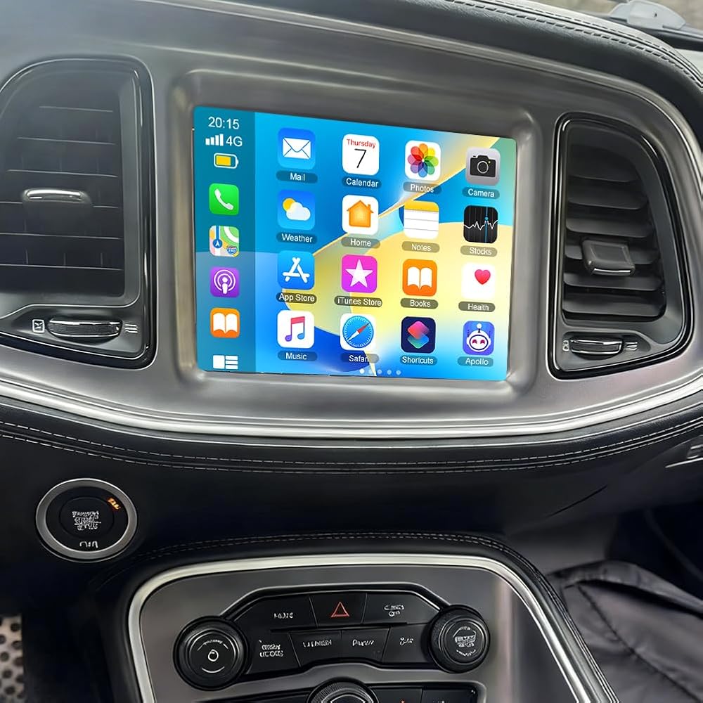 Android 14 Car Stereo for Dodge Challenger 2015-2018,8.4 Inch Double Din Car Radio with Carplay & Android Auto, in-Dash Navigation Radio with BT Mirror Link WiFi FM Radio & Backup Camera-2+32G