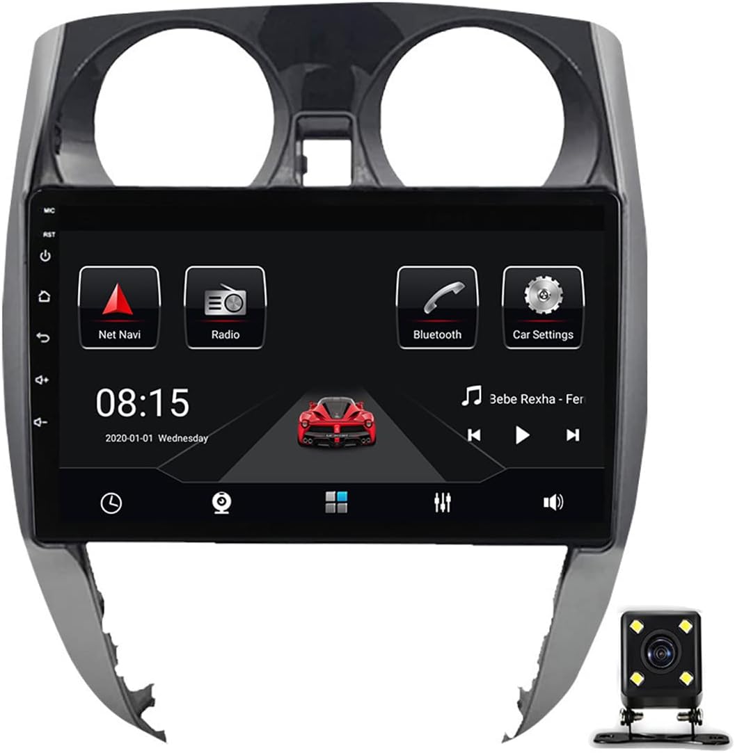 Double Din Car Stereo with Carplay and Android Auto, 9 Inch Touchscreen Radio for Nissan Note 2012-2019 with Bluetooth and Backup Camera, FM Car Audio Receiver,4g+64g