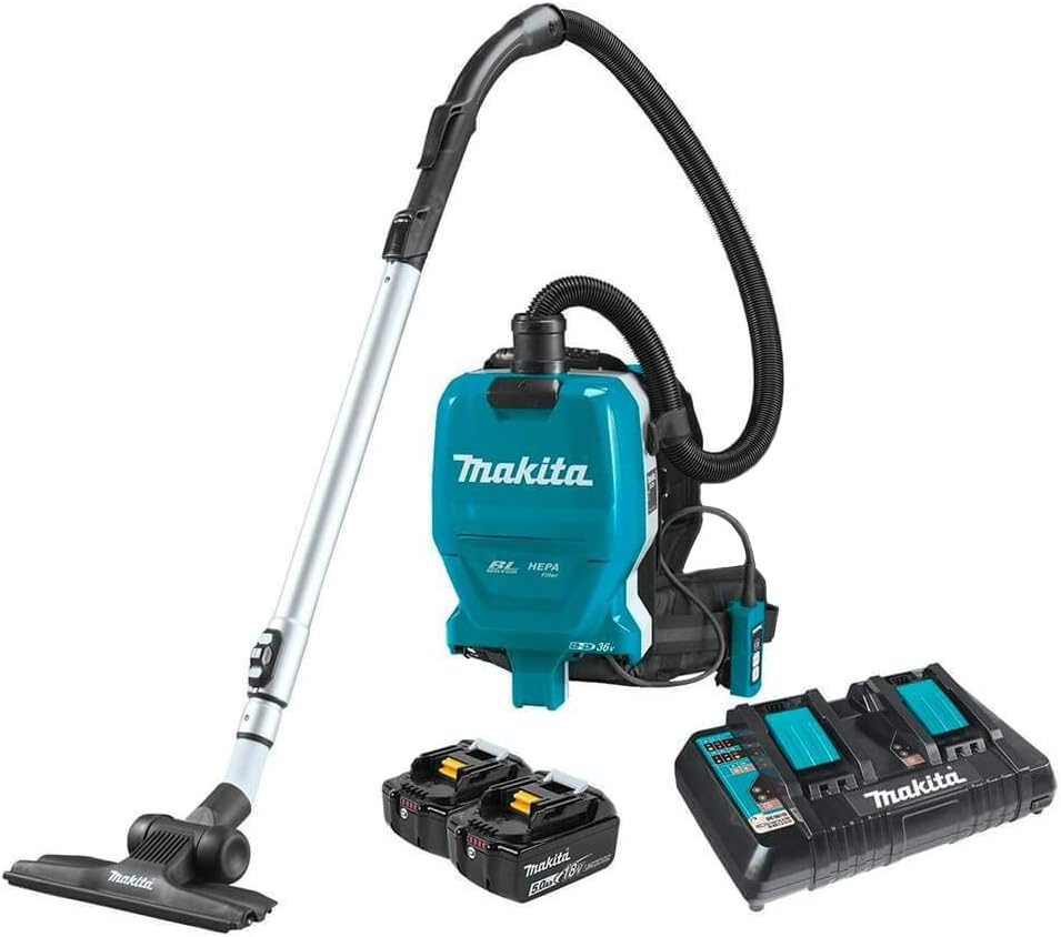 Makita XCV09PT 18V X2 LXT® Lithium-Ion (36V) Brushless Cordless 1/2 Gallon HEPA Filter Backpack Dry Vacuum Kit (5.0Ah)
