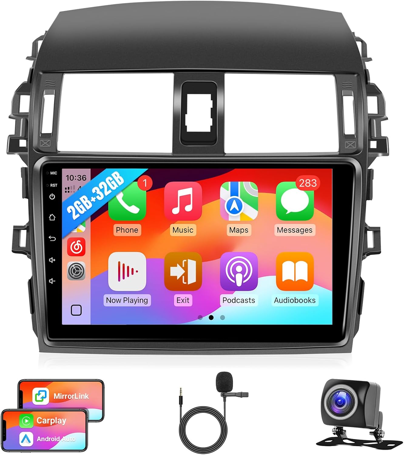 Leadfan Car Radio for (Non JBL Version) Toyota Corolla 2009 2010 2011 2012 2013 Stereo with CarPlay &Android Auto, 9inch Screen with GPS Backup Camera