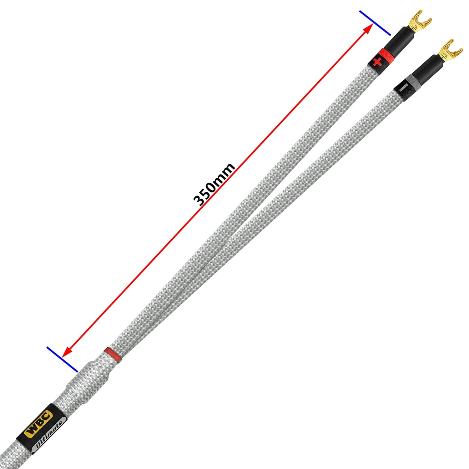 WORLDS BEST CABLES 8 Foot Ultimate - 9 AWG - Ultra-Pure OFC - Premium Audiophile HiFi Speaker Cable Pair with Eminence Spade Plugs & Silver Tweed Jacket