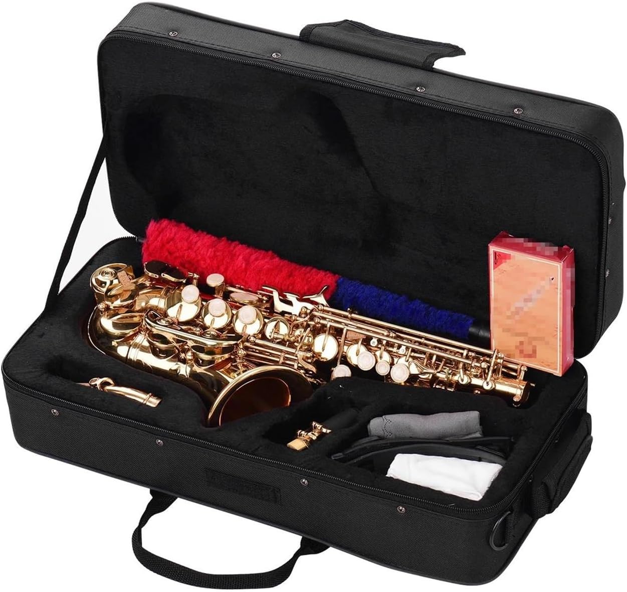 VBDEFRT Bb Treble Saxophone Sax With Carry Case Reeds Strap Brass Material Gold Laquer Surface Woodwind Instrument