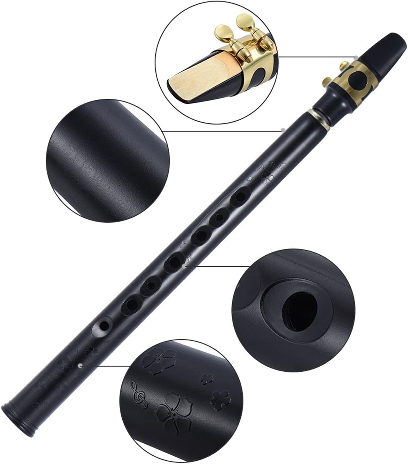 KESHUO Mini Saxophone Pocket Bb Sax ABS with Alto Mouthpieces 2pcs Reed Carrying Bag Woodwind Instrument Brass Sax Beginners Kit