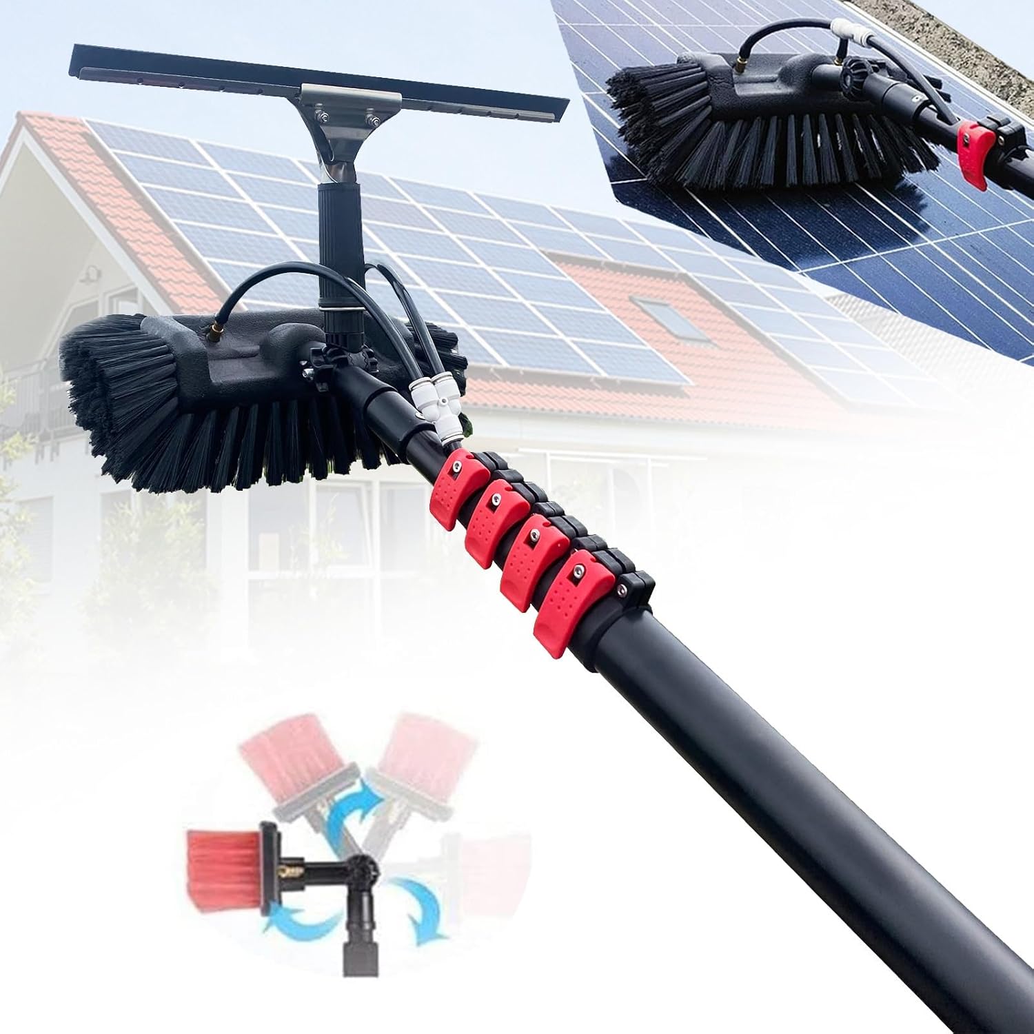 Telescopic Cleaning Brush,Telescopic Hydrocleaner,Roof Cleaning Tools,Window Cleaning Kit Washing Trucks,Bus,Cars(36FT/10.8M)