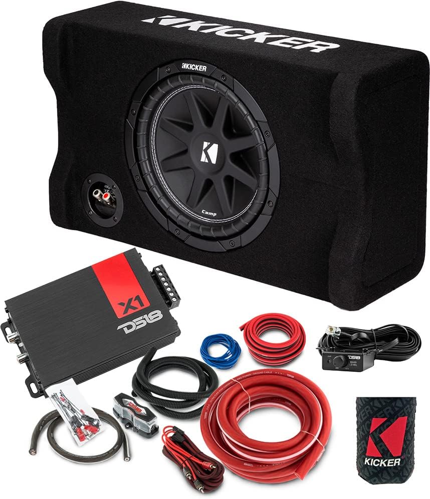 KICKER Subwoofer and Amp Package of 3 Items - 10