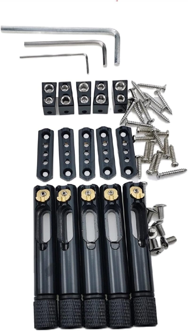 Electric Guitar Bridge Saddle Headless Bass Bridge Brass Material Headless Independent Bridge Suitable for Bass Guitar Guitar Tailpiece (Color : 4 Strings)