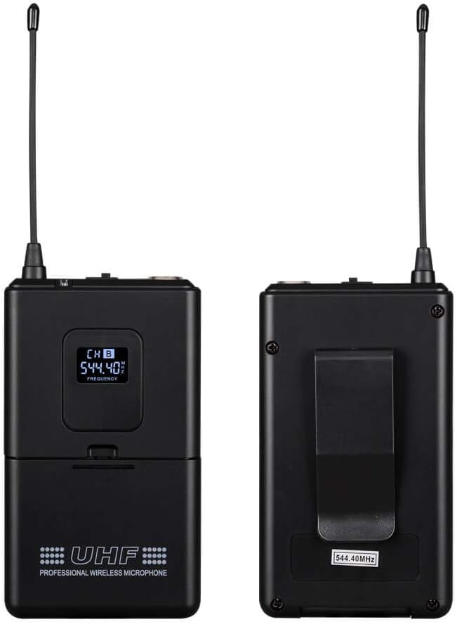 Frequency B Wireless Microphone System 4 Channel 4 Lavalier 4 Bodypacks 4 Lapel Mic 4 Headsets UHF for Karaoke System Church Speaking Conference Meeting Classroom Wedding Party Meeting School