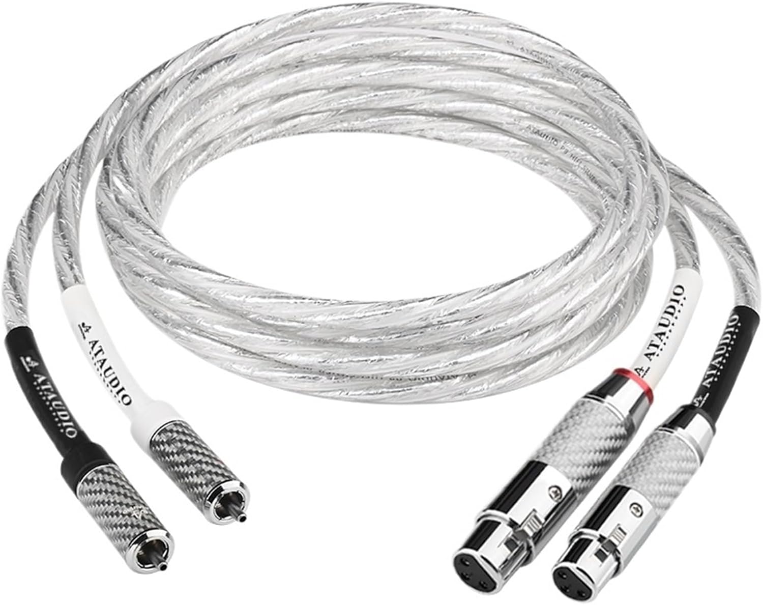 One Pair 2RCA to 2XLR Audio Cable 6N OCC Silver Plated 3Pin XLR Female to RCA Male Cable For Speaker Amplifier Cable(2RCA to 2XLR Female,3m)