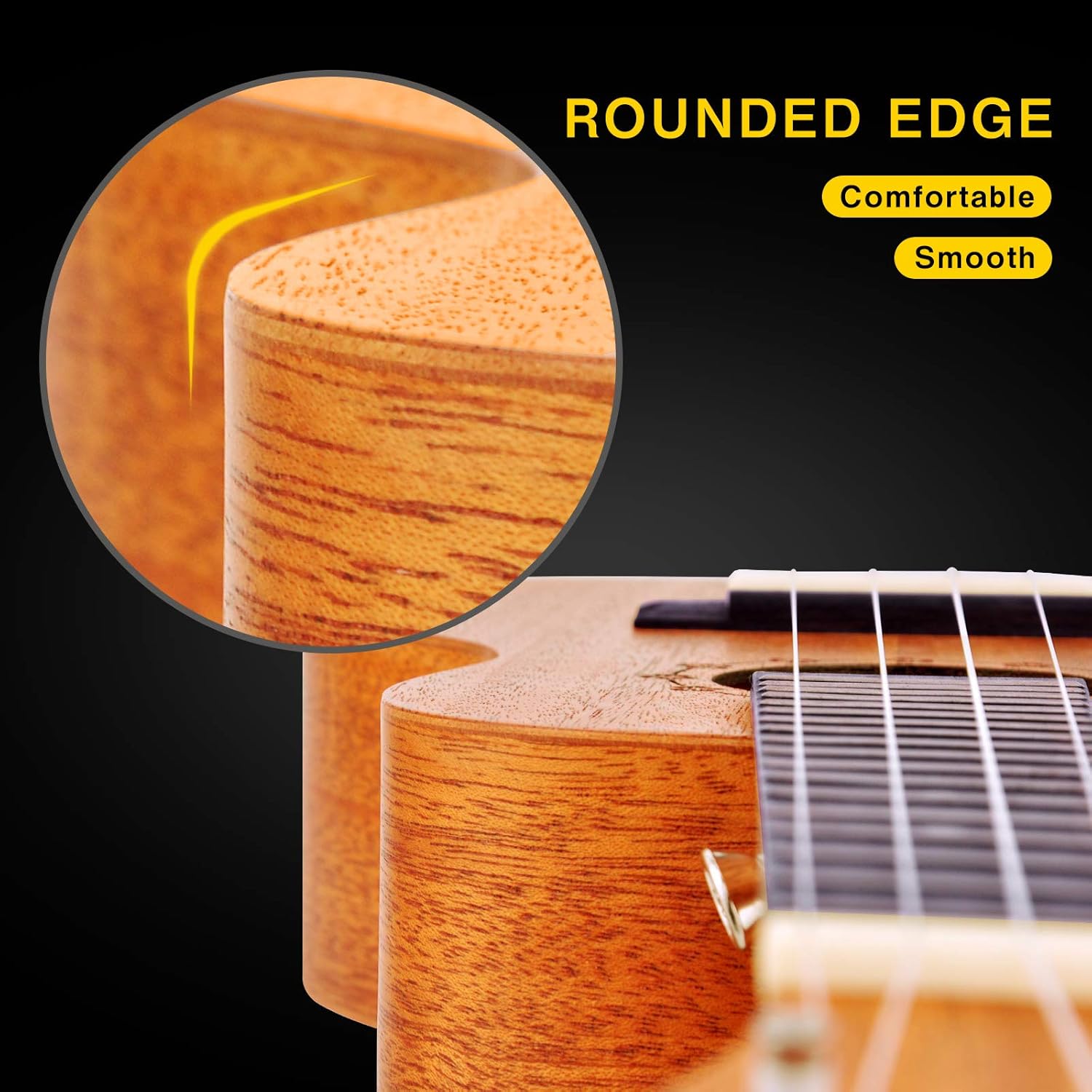 EASTROCK Concert Ukulele Mahogany Beginner Electric Built-in Digital Tuner Ukelele 23 inch Big PackageKit. Ukulele Ukalalee Suitable for adults, Beginners. (23-Mahogany-EQ)