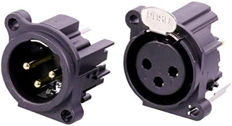 Davitu Electrical Equipments Supplies - 100pcs/lot 3 Pin XLR Panel Mount Female Jack/Male Plug Straight Chassis Gold Plated 3 Poles XLR Socket Microphone MIC Terminal - (Color: 50 Male 50 Female)