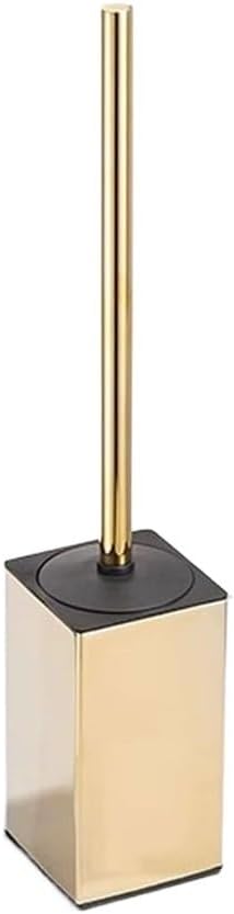 Toilet Brush Square Stainless Steel Toilet Brush Holder Set Black Round Brush Head Toilet Brush with Lid Long Handle Toilet Brush for Bathroom Deep Cleaning