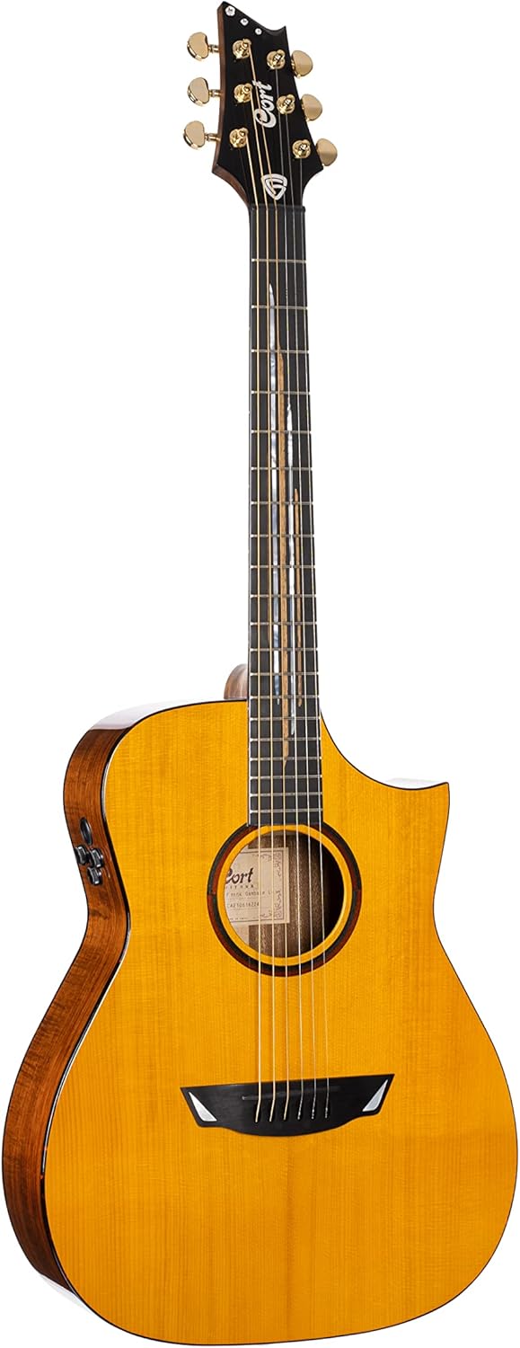 Cort 6 String Acoustic-Electric Guitar, Right, Natural Glossy, Full (LUXEII)