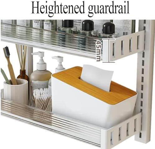 Bathroom Shelf Over Toilet Wall Mount, Toilet Shelf Rack Adjustable, Bathroom Storage Organizer No Drill with Hooks for Over Toilet Storage and Bathroom Shelf (Col