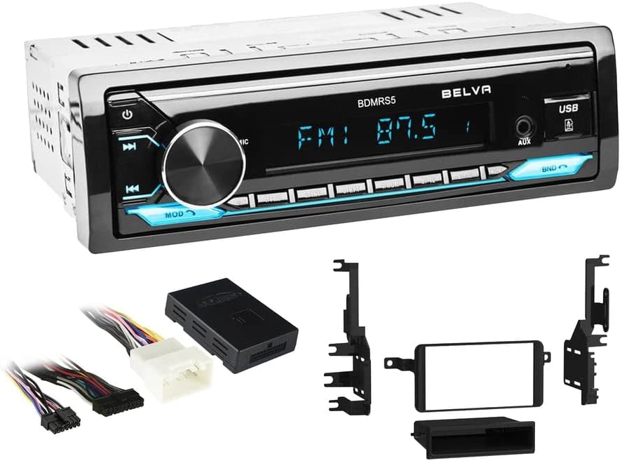 Single DIN Bluetooth Front SD/USB/AUX Car Stereo Upgrade for 2005-2007 Toyota Sequoia (Amplified)