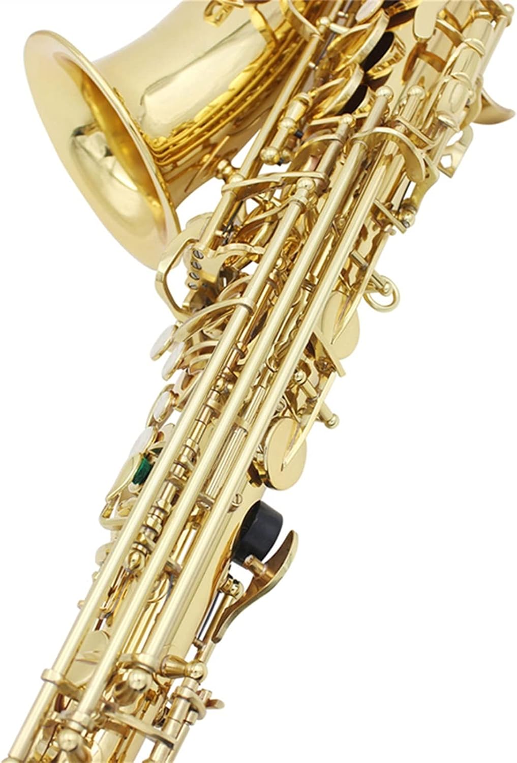 Saxophone Straight E Flat Golden Silver Alto Saxophone Adult Beginners Practice Saxophone Key Type Woodwind Instrument (Color : Gold)