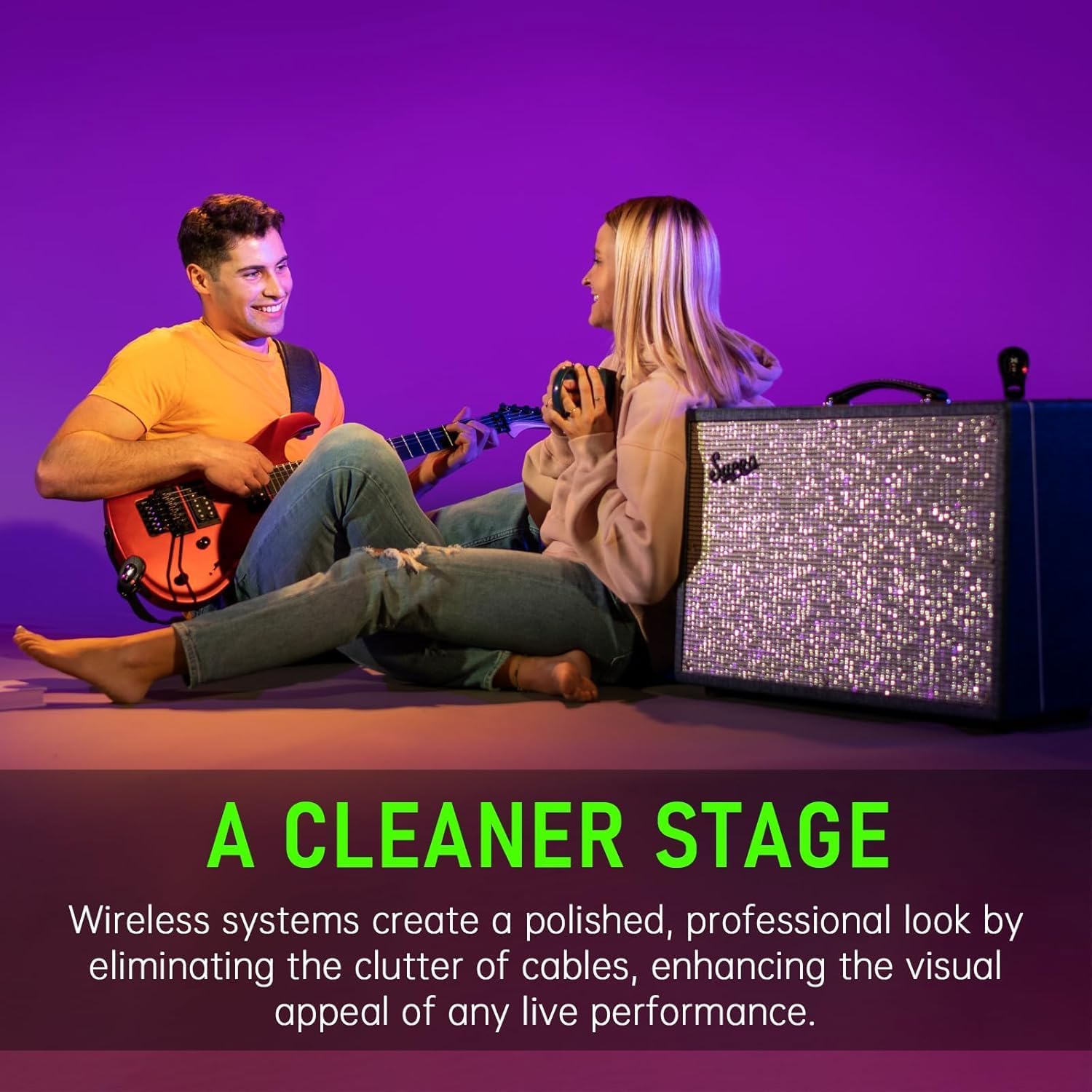 Xvive U2 Wireless Guitar System 3-tone Sunburst 2.4GHz Transmitter and Receiver for Electric Guitar Bass Violin Keyboard