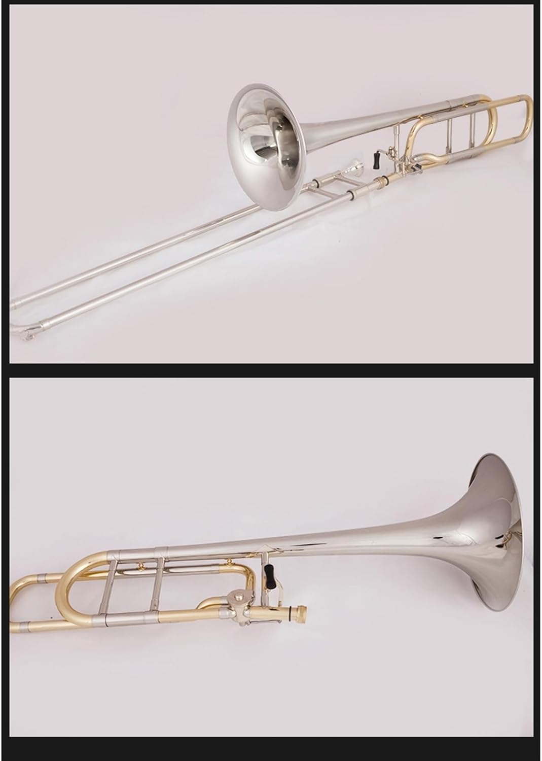 Professionals euphonium Alto Trombone B Flat White Copper Pull Tube Phosphor Copper Beginner Performance(Phosphor copper)