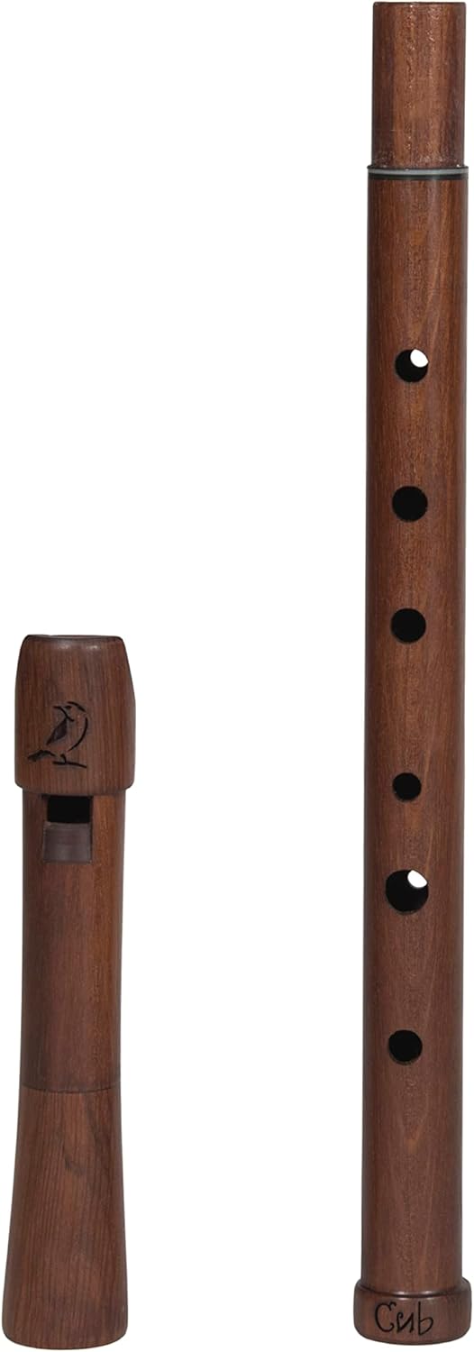 Wooden Whistle PBC-01 Svirel Key of B Flute Great Sound Hand Carved Flute Folk Wind Music Instrument Handmade Woodwind Brown