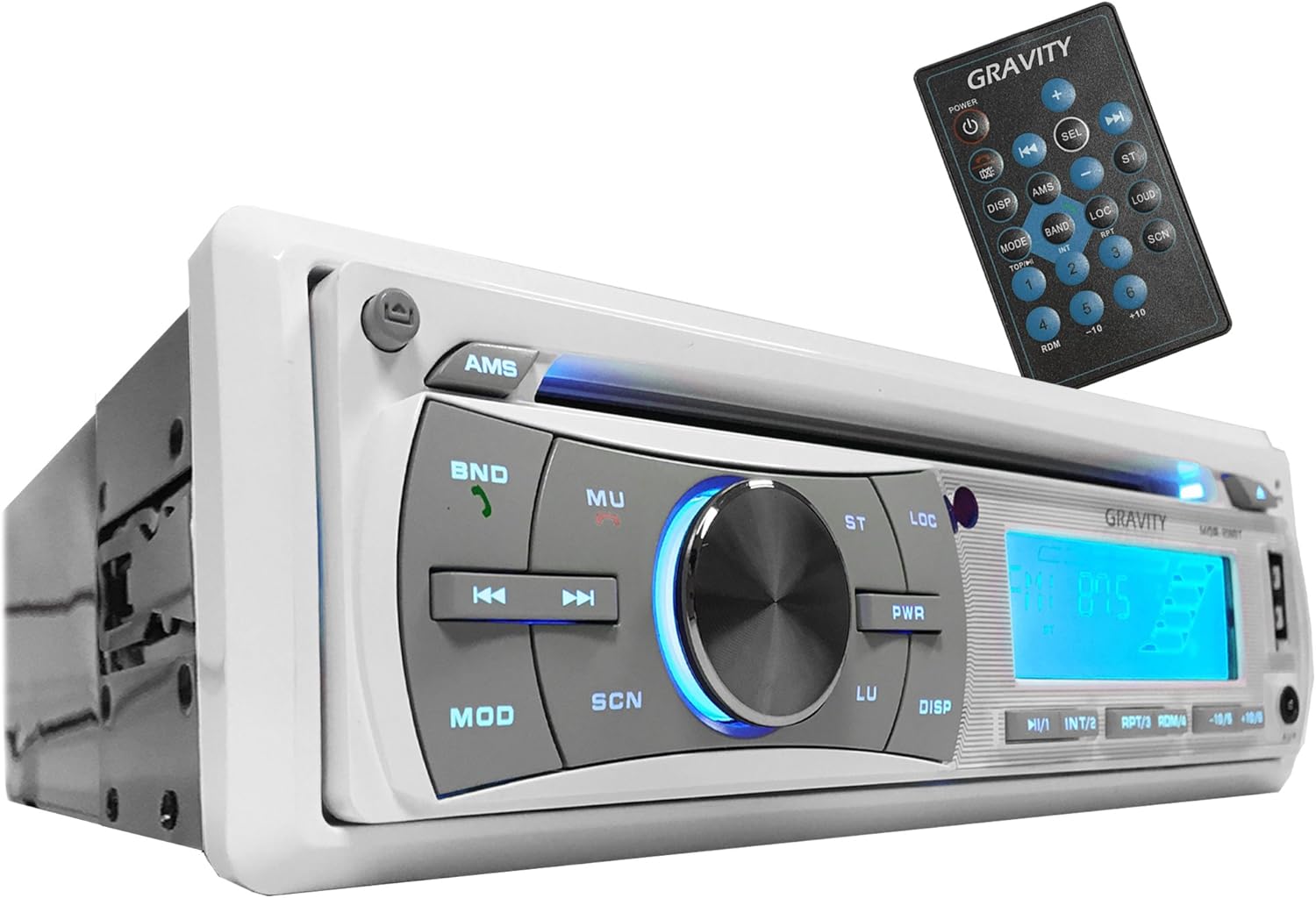 Gravity MGR-208BT 300W Single Din Marine Boat/Yatch Receiver/CD/SD/USB/Aux/AF/FM/MP3 Player - Work with Bluetooth