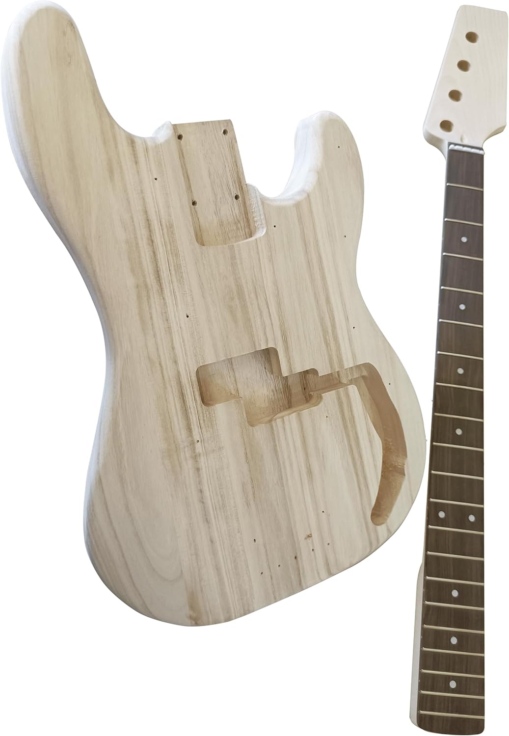 DIY PB Bass Guitar Kit PB Bass Style Beginner Kits 4 String Right Handed with Paulownia Body Hard Maple Neck Rosewood Fingerboard Chrome Hardware Build Your Own Bass Guitar.