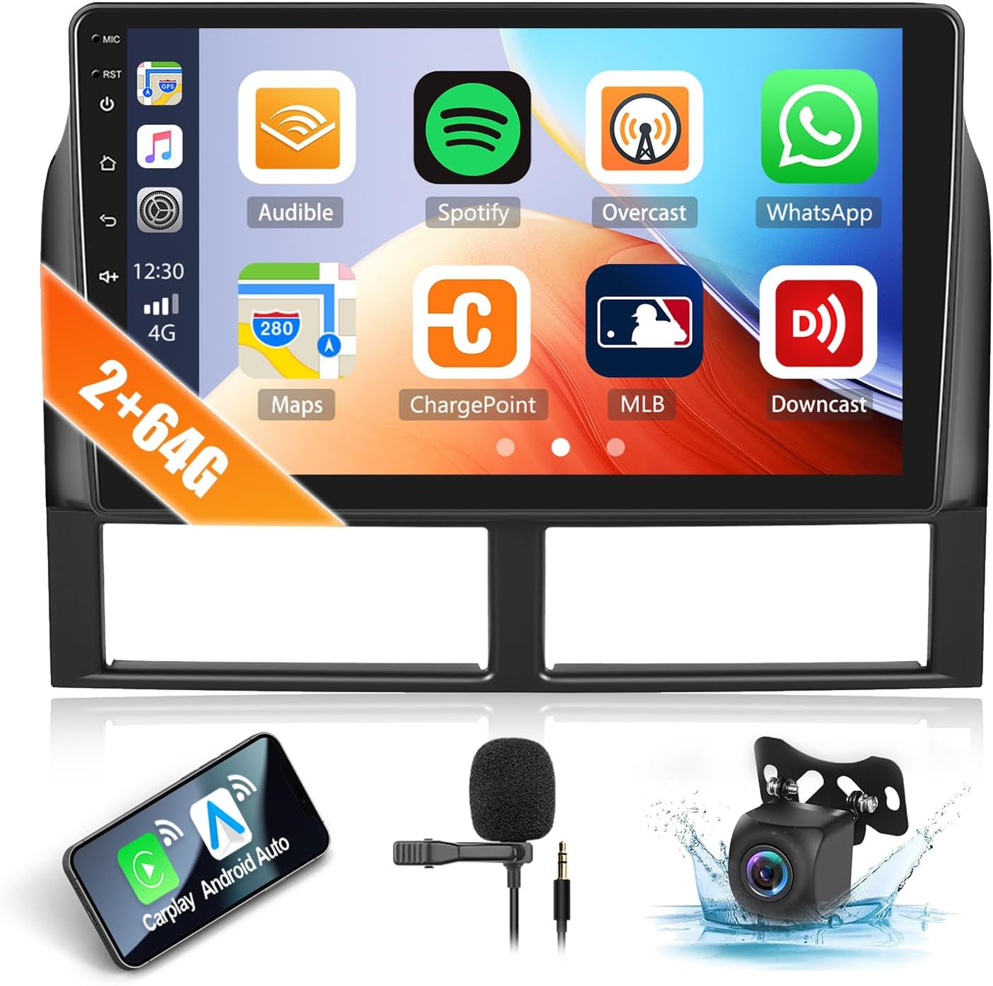 2G+64G Car Stereo Radio with Wireless CarPlay Android Auto for 1999-2004 Jeep Grand Cherokee 9