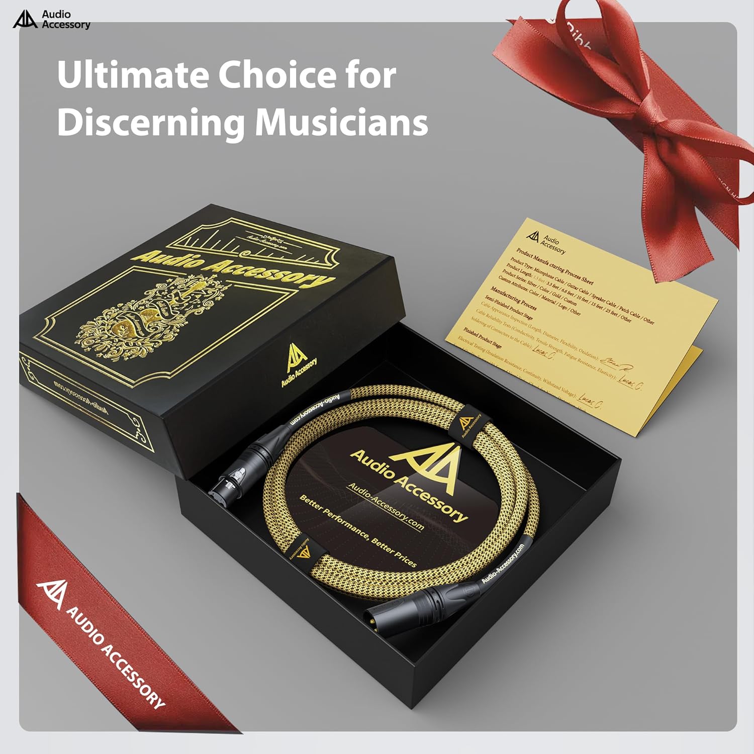 Gold Series Star Quad XLR Cables 2 Pack (10ft+15ft), Neutrik Connectors, 19AWG Microphone Cable, Kevlar-Reinforced Nylon Braided Handmade Mic Cable, 100% Coverage OFC Braid and Al-Foil Shielding