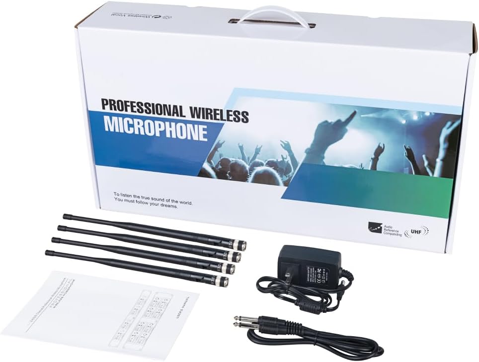 Wireless Microphone System 6 Channel Lavalier Mic Bodypacks Lapel Headsets Frequency B Wedding Party Meeting School Church Speaking Conference Meeting Classroom