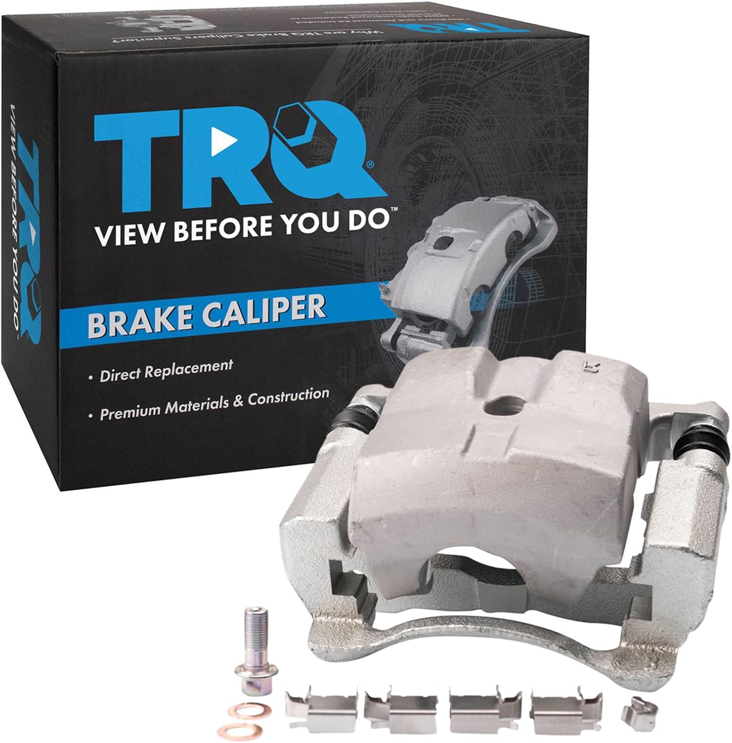 TRQ Front Right Brake Caliper w/Bracket Passenger Side Compatible with 2011-2016 Lexus CT200h 2010-2018 Toyota Prius 2012-2015 Prius Plug-In 2018 Prius Prime