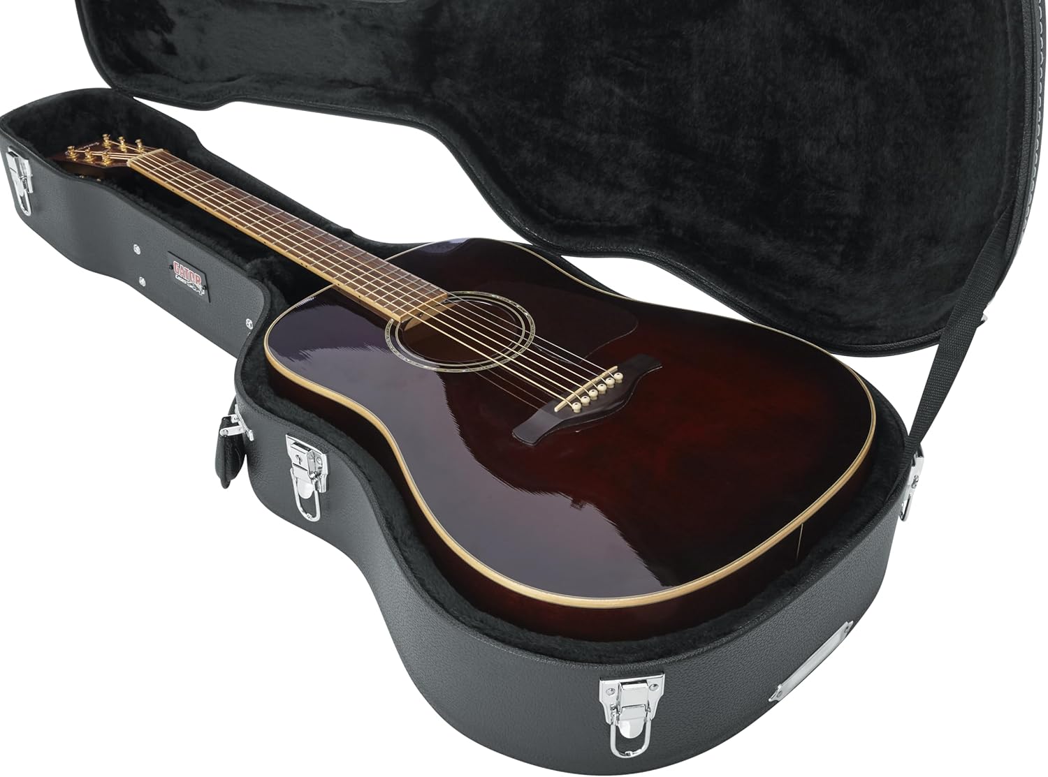 Gator Cases Deluxe Wood Case for Dreadnought Acoustic Guitars, (GW-DREAD)