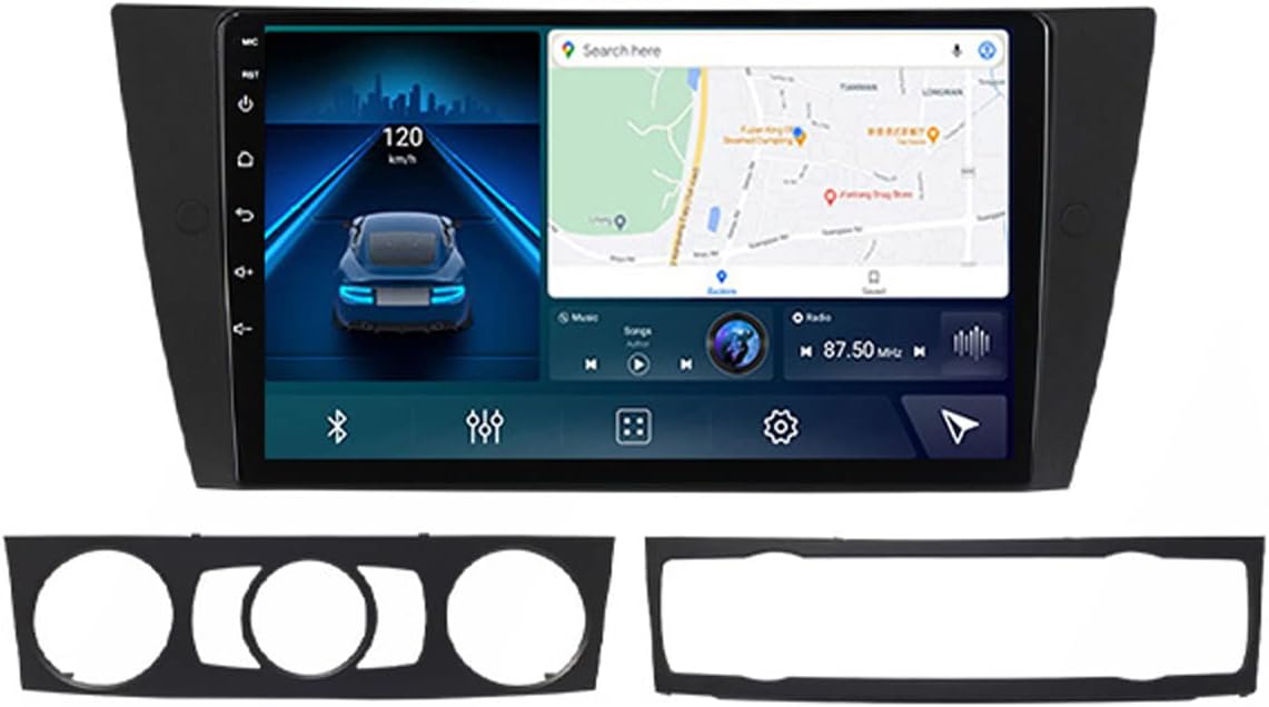 Car Stereo Multimedia MP5 Player for BMW 3-Series E90 E91 E92 E93 2005-2013 9 Inch Touch Screen Car Audio with Backup Camera Support SWC/Bluetooth/4G/Wifi/Carplay/RDS/DSP