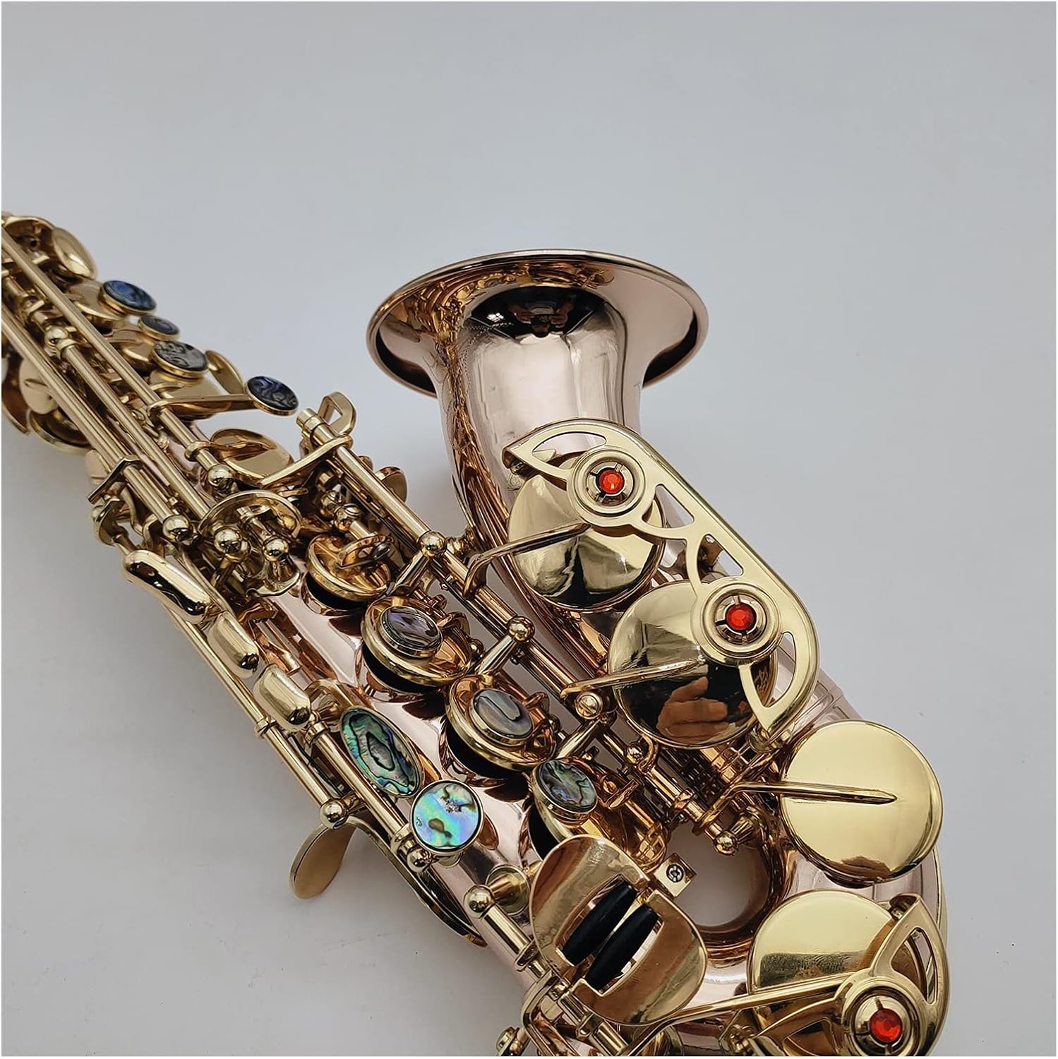 Saxophone Soprano B Flat Phosphor Bronze Material with Case Mouthpiece Reeds Neck Musical Instrument Accessories Student Saxophone (Color : Light Green)