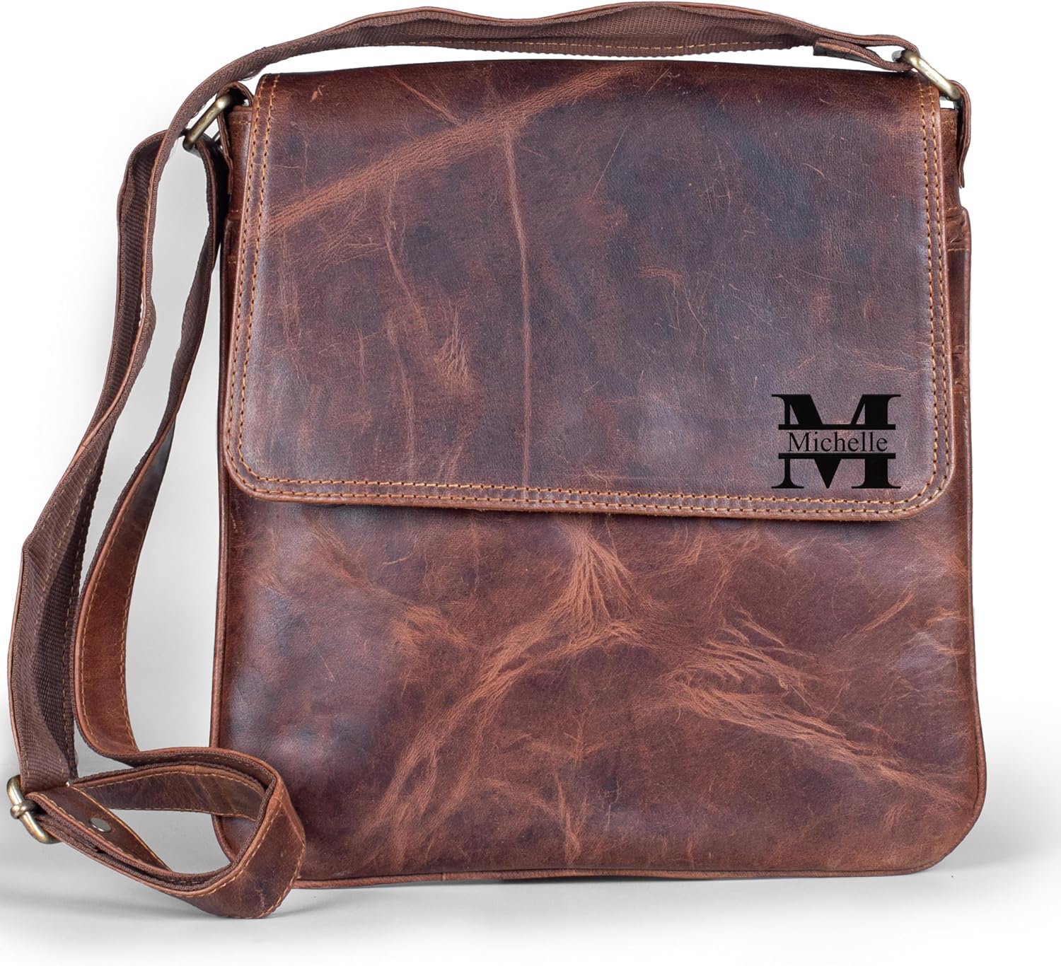 Small Leather Crossbody Travel Bag for Men –Leather Crossbody Travel Bag for Men & Women – Genuine Leather Sling with Suede Lining, Adjustable Strap & Main Zipper Compartment – Handmade & Durable