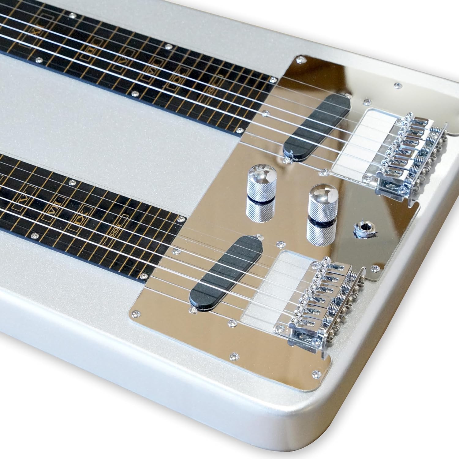 TARIO Double Neck Lap Steel Guitar 6 String Slotted Head Stock Electric Slide Guitars With Gig bag