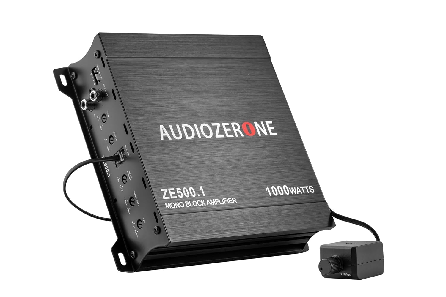 Car Audio Amplifier ZE500.1 1000W Monoblock Class D MOSFET Subwoofer Audio, 1-4 Ohm Stable, Low Pass Crossover, Mosfet Power Supply, Stereo
