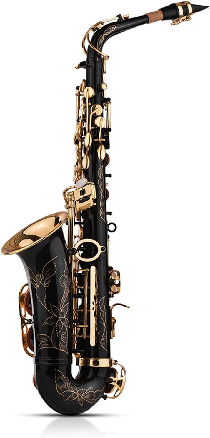 KESHUO EB Alto Saxophone Brass Lacquered Gold 82Z Key Type Woodwind Instrument with Padded Case Gloves Cloth Brush Reeds Brass Sax Beginners Kit