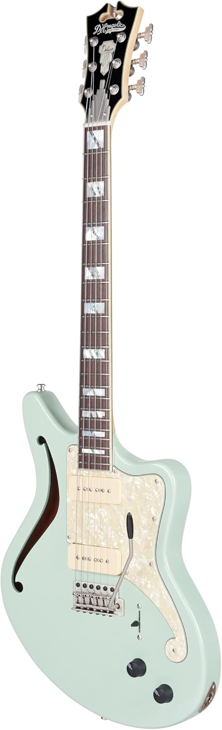 D'Angelico 6 String Solid-Body Electric Guitar, Right, Sage (DADBEDSHSAGESNTR)