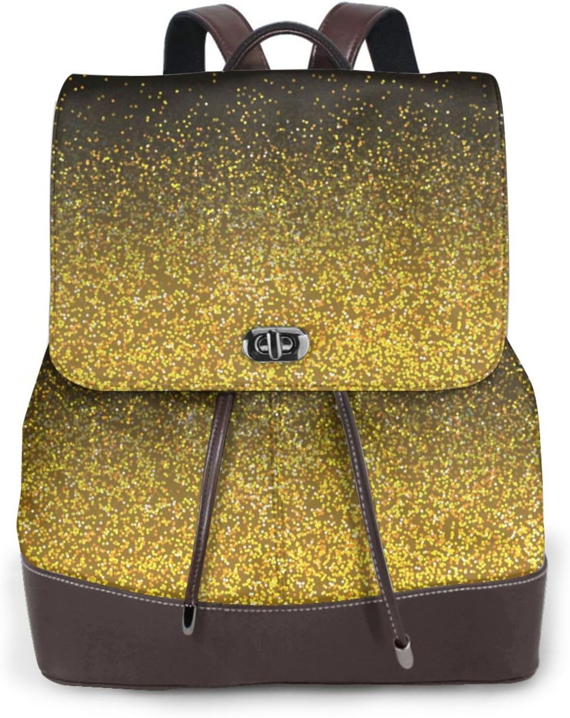 Gold Glitter Gradient for Womens Backpack Purse Microfiber PU Anti-theft Large Fashion Designer Travel Bag Ladies Shoulder Bags