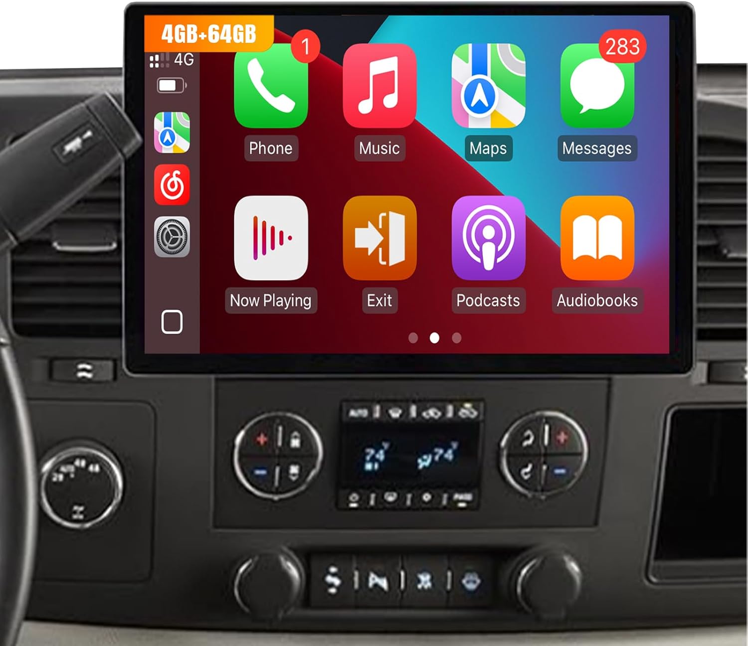 Leadfan 4G+64G Android 13 Car Stereo for Chevy Silverado 2007-2013 GMC Sierra 2007-2013 Tahoe 2007-2014 Yukon 2007-2014, with Carplay Android Auto,13.1 inch Screen Bluetooth/GPS/SWC/AHD Camera
