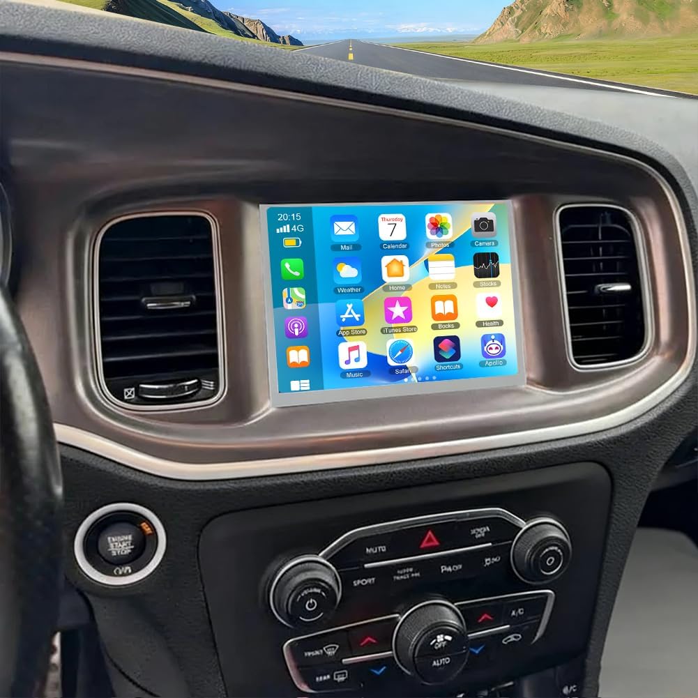 Android 14 Car Stereo for Dodge Charger 2011-2023,8.4 Inch Double Din Car Radio with Carplay & Android Auto, in-Dash Navigation Radio with BT Mirror Link WiFi FM Radio & Backup Camera-4+64G