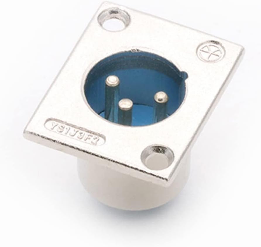 X L R Connector 3 Pin XLR Panel Mount Nickel Plated XLR Chassis Male Plug Wire Connector 10Pcs