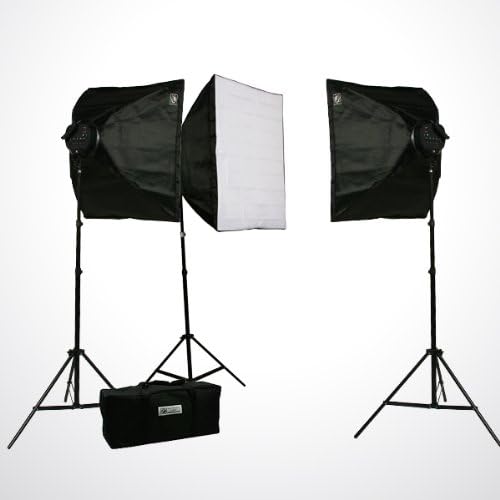 ePhoto 3 Photography Studio Continuous Lighting Kits 4500W Digital Photography Studio 3 Softbox Lighting Kit Light Set + Carrying Case H9060S3