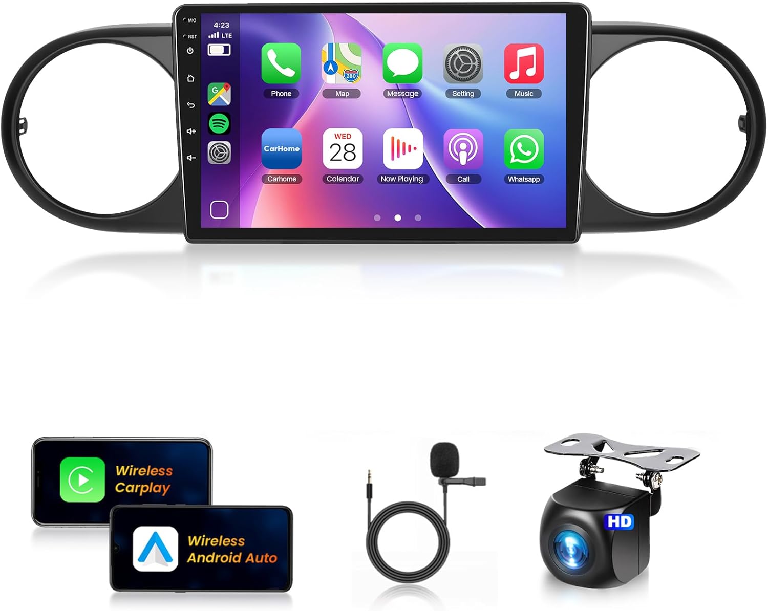 [6+128G]-8Core Car Stereo for Toyota Scion xB 2007-2019 Wireless Carplay Android Auto,9