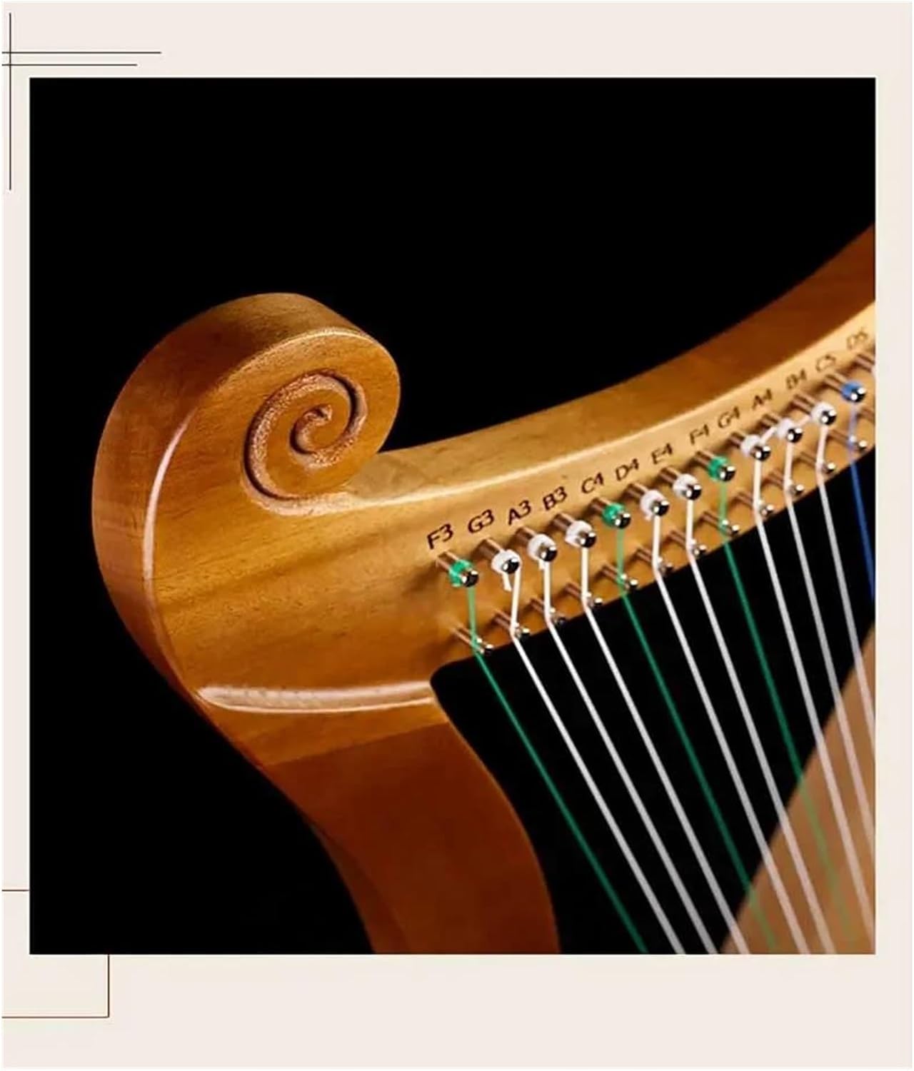 Lyre Harp Set Wooden 15 String Harp Rare Musical Instrument Professional Portable Harp Musical Instrument Accessories(15 String1)